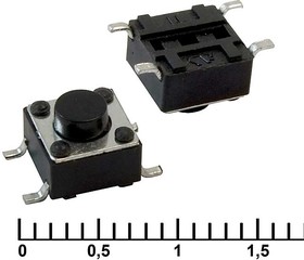 IT-1102WA (6x6x5), Тактовая кнопка IT-1102WA, 6x6x5 мм, OFF-(ON), 50 мА, 12 В, 100 мОм