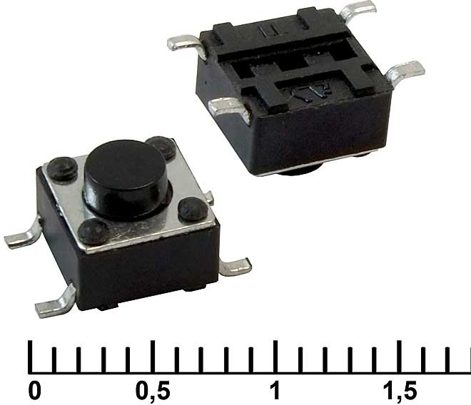 IT-1102WA (6x6x5), Тактовая кнопка 6x6x5 мм, OFF-(ON), 50мА, 12В, 100мОм