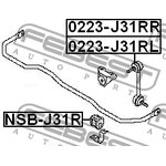 0223-J31RR, 0223J31RR_тяга стабилизатора заднего правая!\ Nissan Teana 06