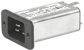 3-124-295, Filtered IEC Power Entry Module, 16 А, 250 В AC