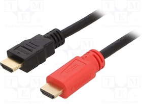 Фото 1/2 AK-330118-300-S, Cable; HDMI 1.4,with amplifier; HDMI plug,both sides; 30m; black