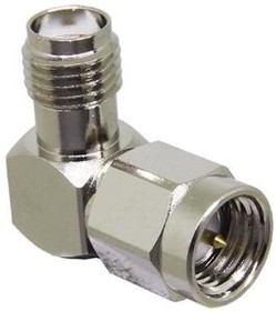 CONSMA010, RF Adapters - In Series SMA Male to SMA Fml Right Angle Adaptor