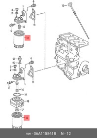Фото 1/8 Фильтр масляный VAG 06A 115 561B