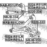 0224-R51UR, 0224-R51UR_рычаг верхний правый!\ Nissan Navara/Pathfinder 05