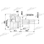 PCV1127, ШРУС наружн к-кт 26x56.5x25 ABS:96T AUDI: 100 84-12.87