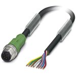 1522503, Male 8 way M12 to Unterminated Sensor Actuator Cable, 3m