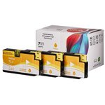 Набор струйных картриджей Sakura CZ136A (№711 Yellow 3-pack) для HP, желтый ...