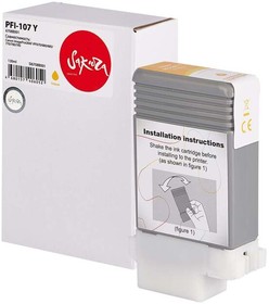 Фото 1/6 Струйный картридж Sakura 6708B001 ( PFI-107 Y) для Canon, желтый, 130 мл.