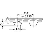 6 / T2.5 / 245 SS Timing Belt, 98 Teeth, 245mm Length, 6mm Width