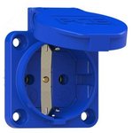 00-00002583, Built-in socket 16A/250V/2P+E/IP54 50x50 plug. The back is blue