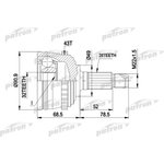 PCV1383, ШРУС наружн к-кт 26x49x32 ABS:43T ROVER: 200 95 - 00, 25 99 -