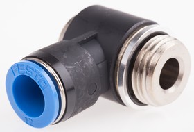 Фото 1/2 QSLV-G1/2-12-I, QS Series Elbow Threaded Adaptor, G 1/2 Male to Push In 12 mm, Threaded-to-Tube Connection Style, 186156