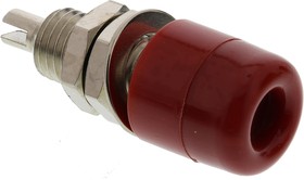 Фото 1/3 IBU401 RED, Red Female Banana Socket, 4 mm Connector, Screw Termination, 32A, 30 V ac, 60V dc, Nickel Plating