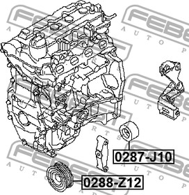 Фото 1/6 Ролик натяжной NISSAN QASHQAI J10E 2006.12-2013.12 FEBEST 0287-J10