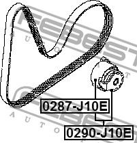 Фото 1/7 Ролик натяжной NISSAN QASHQAI J10E 2006.12-2013.12 FEBEST 0287-J10E