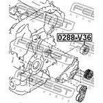 Ролик NISSAN FUGA Y50 2004.10-2009.11 [JP] обводной комплект \ 0288-V36 FEBEST