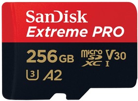 Карта памяти SanDisk 256GB Extreme Pro MicroSDXC 170MB/s A2 V30 UHS-I U3 + adapter (SDSQXCZ-256G-GN6MA)