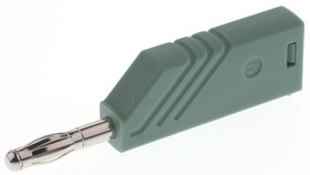 Фото 1/3 934100104, Green Male Banana Plug, 4 mm Connector, Screw Termination, 24A, 60V dc, Nickel Plating