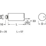 MKP motor operating capacitor, 3 µF, ±5 %, 450 V (AC), PP ...