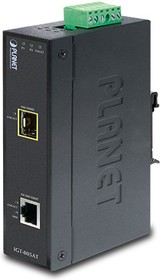 IGT-805AT, Промышленный неуправляемый медиаконвертер Planet 1 порт 10/100/1000Мб/с, 1 слот SFP 100/1000Мб/с