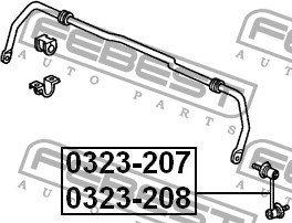 Фото 1/5 0323-208, 0323208_тяга стабилизатора заднего правая!\ Honda CRV 95-02