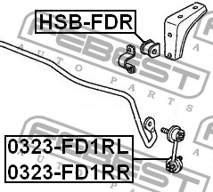 Фото 1/5 0323-FD1RL, 0323FD1RL_тяга стабилизатора заднего левая!\ Honda Civic 1.3-1.8/2.2CDTI 06