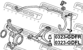 Фото 1/4 0323-GDFR, 0323GDFR_тяга стабилизатора переднего правая!\ Honda Jazz 04