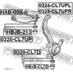 0324-CL7UPR, 0324CL7UPR_рычаг верхний правый!\ Honda Accord VIII 2.0/2.4 03