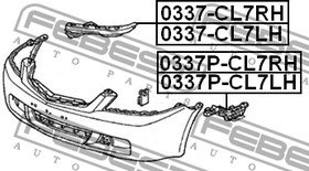 Фото 1/7 КРОНШТЕЙН КРЕПЛЕНИЯ БАМПЕРА ПЕРЕДНЕГО ПРАВЫЙ подходит для HONDA ACCORD CL9 2003-2008 [EU] 0337-CL7RH