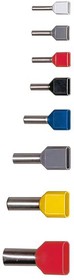 06490250000, PLIO Insulated Crimp Bootlace Ferrule, 10mm Pin Length, 3.3mm Pin Diameter, 2 x 2.5mm² Wire Size, Blue