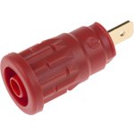 972361101, Red Female Banana Socket, 4 mm Connector, 24A, 1000V ac/dc, Gold Plating