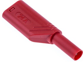 Фото 1/6 934099101, Red Male Banana Plug, 4 mm Connector, Screw Termination, 16A, 1000V, Nickel Plating