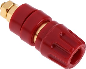 Фото 1/4 930103701, 35A, Red Binding Post With Brass Contacts and Gold Plated - 8mm Hole Diameter