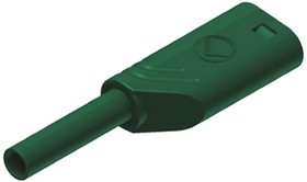 Фото 1/2 975090704, Green Male Banana Plug, 2mm Connector, Solder Termination, 10A, 1000V ac/dc, Gold Plating