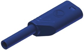 Фото 1/2 975090702, Blue Male Banana Plug, 2mm Connector, Solder Termination, 10A, 1000V ac/dc, Gold Plating