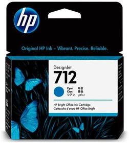 Фото 1/10 Картридж струйный HP 712 3ED67A голубой (29мл) для HP DJ Т230/630