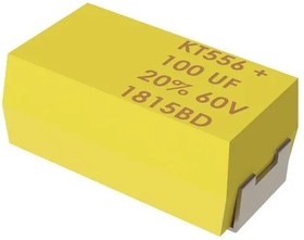 T556B107K060AH, Tantalum Capacitors - Polymer 60V 100uF 10% ESR=100mOhms