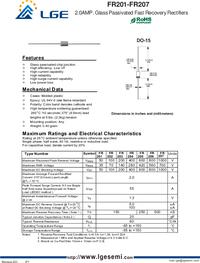 FR207, Диод быстровосстанавливающийся 2А 1000В [DO-15.] (9001655560 ...