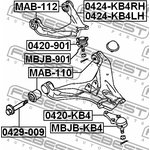 0420-KB4, Опора шаровая переднего нижнего рычага