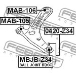 0420-Z34, 0420-Z34_опора шаровая нижняя лев.+прав.!\ Mitsubishi Colt all 04-12