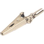 603006001, Crocodile Clip 4 mm Connection, Nickel-Plated Steel Contact, 4A
