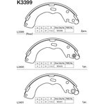 K3399, Колодки тормозные барабанные