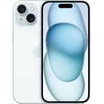 Смартфон Apple A3092 iPhone 15 128Gb голубой моноблок 3G 4G 6.1" iOS 17 802.11 a/b/g/n/ac/ax NFC GPS