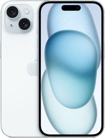Фото 1/10 Смартфон Apple A3092 iPhone 15 128Gb голубой моноблок 3G 4G 6.1" iOS 17 802.11 a/b/g/n/ac/ax NFC GPS