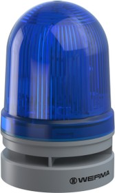 LED signal light with acoustics, Ø 85 mm, 110 dB, 3300 Hz, blue, 12-24 V AC/DC, 461 510 70