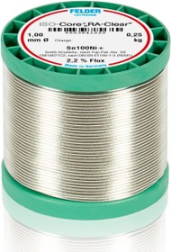 Solder wire, lead-free, Sn99.3CuNiGe, Ø 1 mm, 0.25 kg