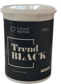 Фото 1/6 COLORFACTOR Краска износостойкая ЧЕРНАЯ полуматовая TREND BLACK /0,9 кг/ ТД000004118