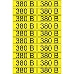 56-0008-1, Наклейка знак электробезопасности «380 В» 15х50мм (20 шт. на листе)