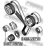 0487-V97W, Ролик натяжителя ремня грм