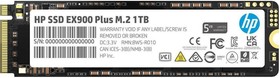 Накопитель SSD M.2 HP 1.0Tb EX900 Plus Series  35M34AA#ABB  (PCI-E 3.0 x4, up to 3300/2700MBs, 3D NAND, 400TBW, NVMe, 22х80mm)